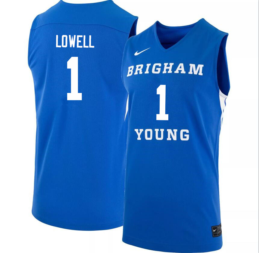 Men #1 Wyatt Lowell BYU Cougars College Basketball Jerseys Sale-Light Blue
